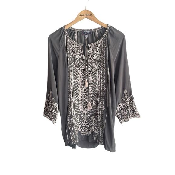 Johnny Was Workshop Luana Silk Peasant Blouse - Picture 2 of 16